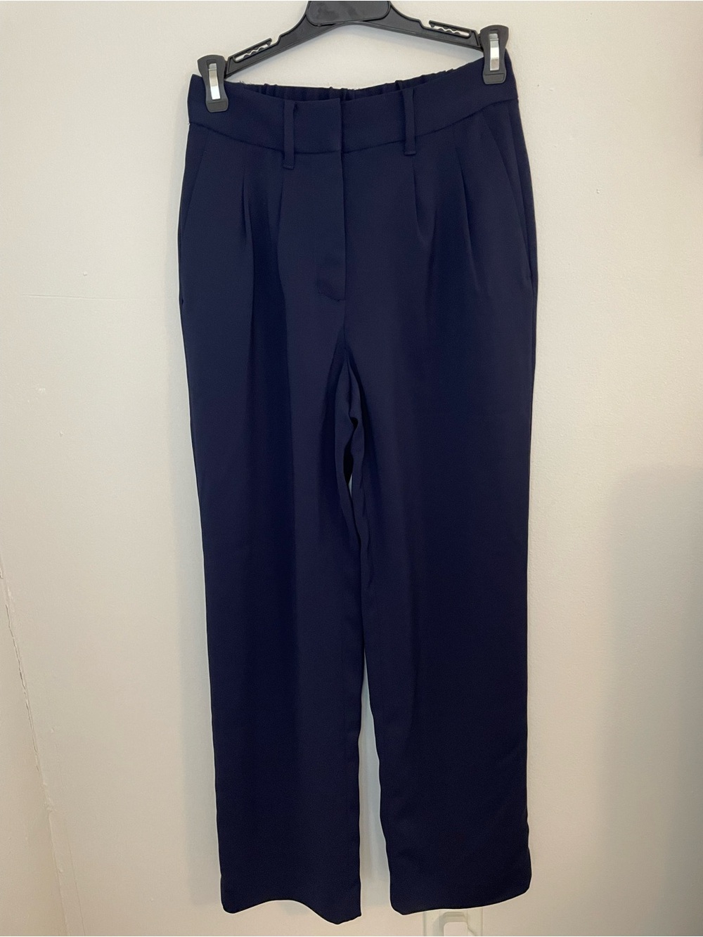 Quince Navy Straight-Leg Dress Pants